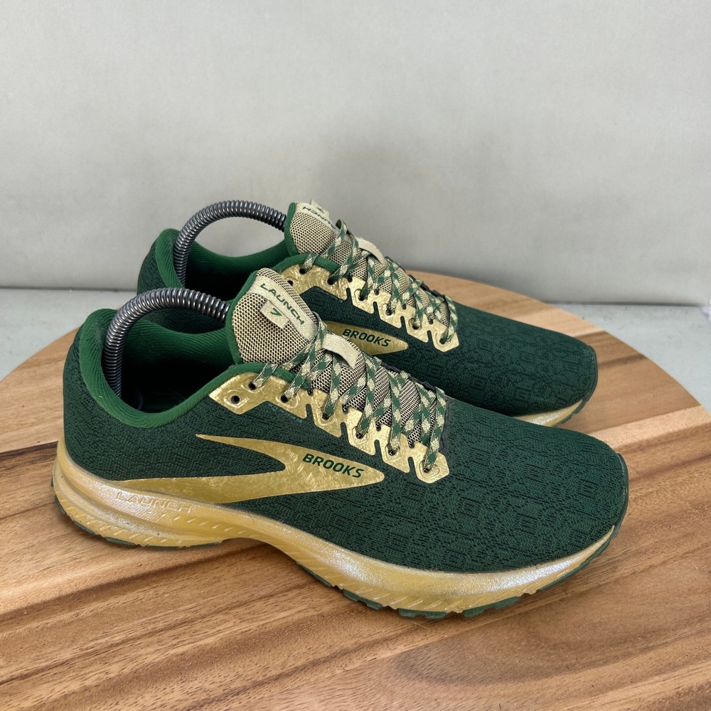 Brooks Launch 7 Run Lucky St Patricks Day Green Gold Running Shoes Womens 9 B